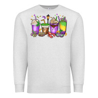 Oatmeal Heather mardi gras coffee cups Premium Sweatshirt - MaliasSmallBusiness