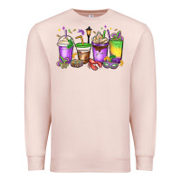 Pale Pink mardi gras coffee cups Premium Sweatshirt - MaliasSmallBusiness