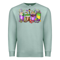 Seafoam mardi gras coffee cups Premium Sweatshirt - MaliasSmallBusiness
