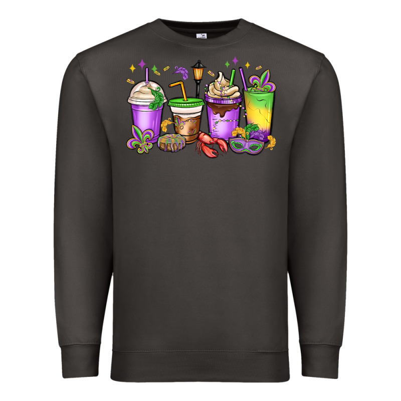 Mardi Gras Coffee Cups Premium Sweatshirt by MaliasSmallBusiness | Teevron