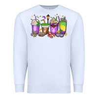White mardi gras coffee cups Premium Sweatshirt - MaliasSmallBusiness