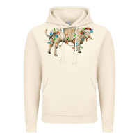Vintage Artic Charolais bull with christmas lights Vintage Hoodie - RanaPortraitStore