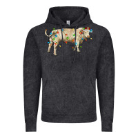 Vintage Black Charolais bull with christmas lights Vintage Hoodie - RanaPortraitStore