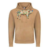 Vintage Camel Charolais bull with christmas lights Vintage Hoodie - RanaPortraitStore