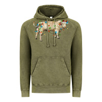 Charolais Bull With Christmas Lights Vintage Hoodie | Teevron
