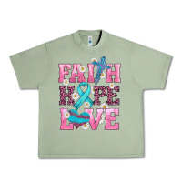 Oil Green faith hope love  cross and ribbon Urban Heavy Tee - HRA Design Shop