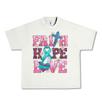 Pistachio faith hope love  cross and ribbon Urban Heavy Tee - HRA Design Shop