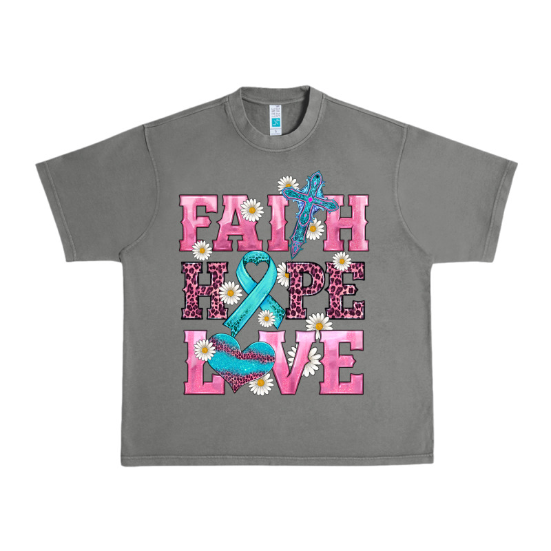Faith Hope Love  Cross And Ribbon Urban Heavy Tee by HRA Design Shop | Teevron