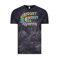 Cloud Black Don't Worry Be Hippie Vintage Tee - CowhideDigitalArt