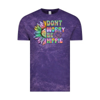 Cloud Purple Don't Worry Be Hippie Vintage Tee - CowhideDigitalArt