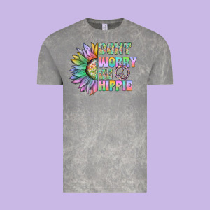 Don't Worry Be Hippie Vintage Tee Designed By Cowhidedigitalart