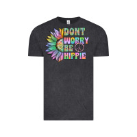 Vintage Black Don't Worry Be Hippie Vintage Tee - CowhideDigitalArt