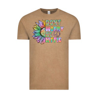 Vintage Coffee Don't Worry Be Hippie Vintage Tee - CowhideDigitalArt
