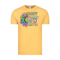 Vintage Mustard Don't Worry Be Hippie Vintage Tee - CowhideDigitalArt