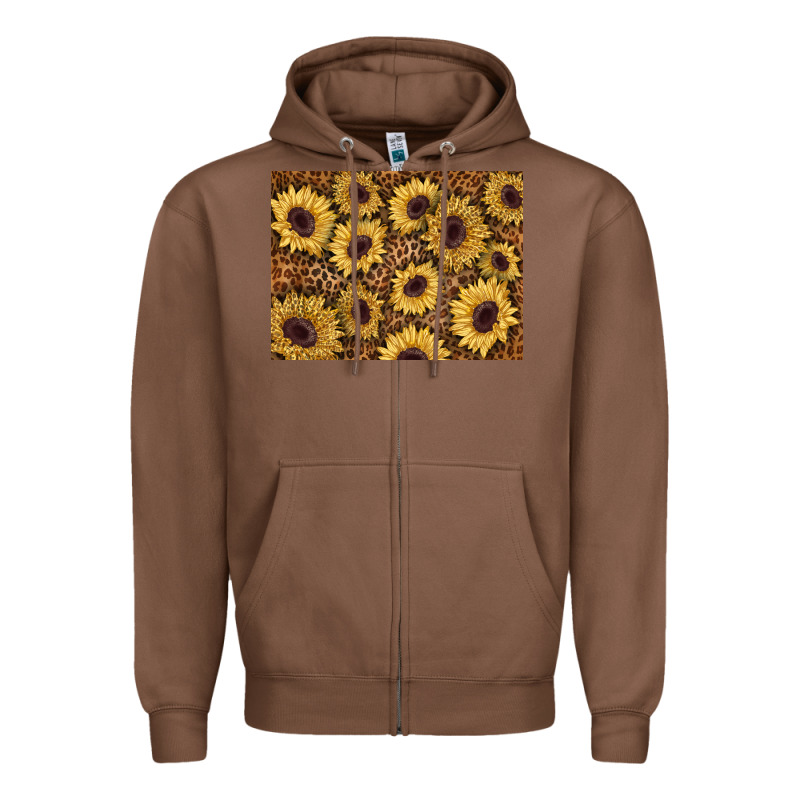 Sunflower Leopard Background 3200x2400 Zipper Hoodie by AdoDesignShop | Teevron