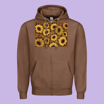 Sunflower Leopard Background 3200x2400 Zipper Hoodie Designed By Adodesignshop