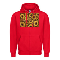 Red sunflower leopard background 3200x2400 Zipper Hoodie - AdoDesignShop