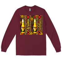 Burgundy beer bottle for christmas Long Sleeve Tee - AdoDesignShop