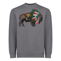 Storm mexican bison with indian headdress Heavyweight Sweatshirt - RanaPortraitStore
