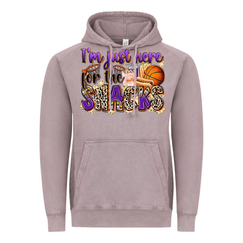 I'm Just Here For The Snacks Basketball Vintage Hoodie by Zillion Design Studio | Teevron