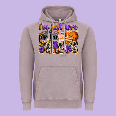 I'm Just Here For The Snacks Basketball Vintage Hoodie Designed By Zillion Design Studio