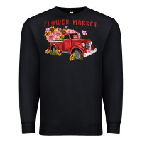 Black flower market Premium Sweatshirt - MaliasSmallBusiness