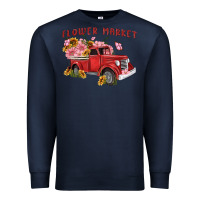 Navy flower market Premium Sweatshirt - MaliasSmallBusiness