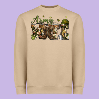 Army Wife Heavyweight Sweatshirt Designed By Zillion Design Studio