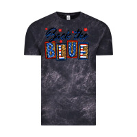 Cloud Black Back the blue Vintage Tee - Neo Western