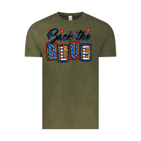 Vintage Olive Back the blue Vintage Tee - Neo Western
