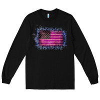 Black Old Leopard American Flag Long Sleeve Tee - Bettercallsaul