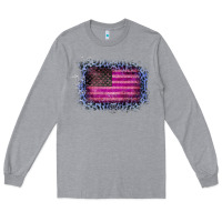 Heather Grey Old Leopard American Flag Long Sleeve Tee - Bettercallsaul