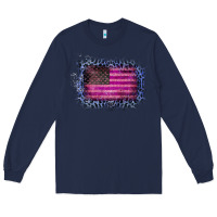 Navy Old Leopard American Flag Long Sleeve Tee - Bettercallsaul