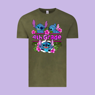 Preview Flower Stitch  4th Grade Vintage Tee Designed By Adodesignshop