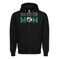 Black soccer mom with leopard ball and serape leopard Zipper Hoodie - Artiststas