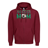 Soccer Mom With Leopard Ball And Serape Leopard Zipper Hoodie | Teevron