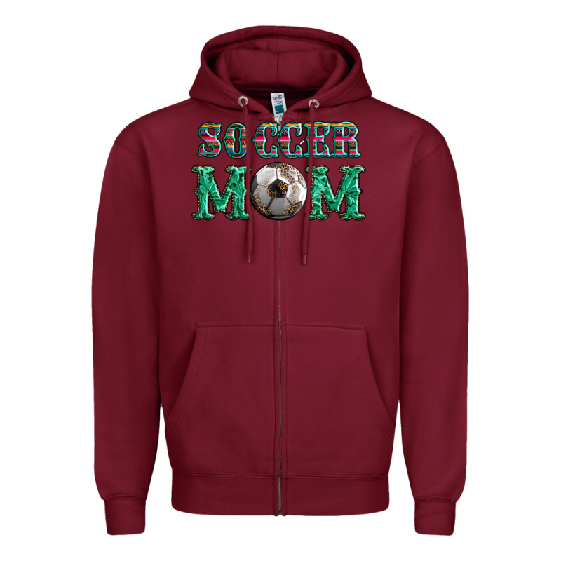 Soccer Mom With Leopard Ball And Serape Leopard Zipper Hoodie by Artiststas | Teevron
