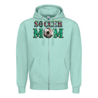 Seafoam soccer mom with leopard ball and serape leopard Zipper Hoodie - Artiststas