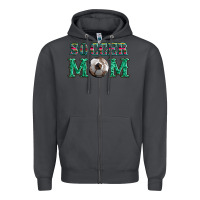 Smoke soccer mom with leopard ball and serape leopard Zipper Hoodie - Artiststas