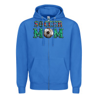 True Royal soccer mom with leopard ball and serape leopard Zipper Hoodie - Artiststas