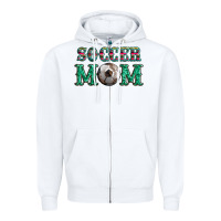 White soccer mom with leopard ball and serape leopard Zipper Hoodie - Artiststas