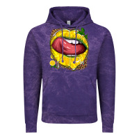 Cloud Purple lemon lips with leopard Vintage Hoodie - texasbilliewilder