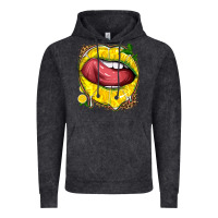 Vintage Black lemon lips with leopard Vintage Hoodie - texasbilliewilder