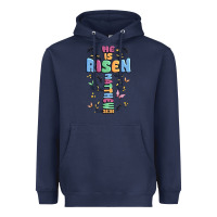 Navy he is risen cross Heavyweight Hoodie - MaliasSmallBusiness