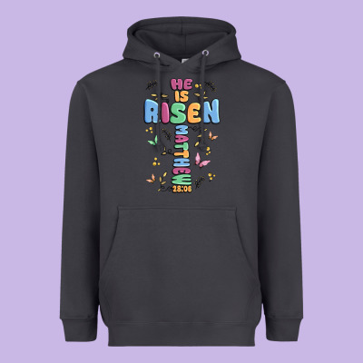 He Is Risen Cross Heavyweight Hoodie Designed By Maliassmallbusiness