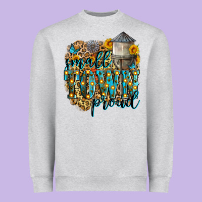 Small Town Proud Heavyweight Sweatshirt Designed By Zillion Design Studio