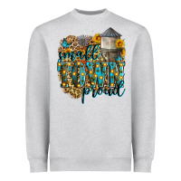 Heather Grey small town proud Heavyweight Sweatshirt - Zillion Design Studio