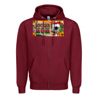 Burgundy soccer mom with ball and sunflower cactus serape licanse plate Zipper Hoodie - Artiststas