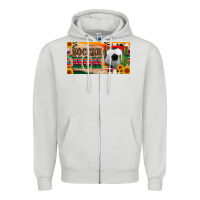 Dove Grey soccer mom with ball and sunflower cactus serape licanse plate Zipper Hoodie - Artiststas