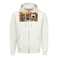 Oatmeal Heather soccer mom with ball and sunflower cactus serape licanse plate Zipper Hoodie - Artiststas